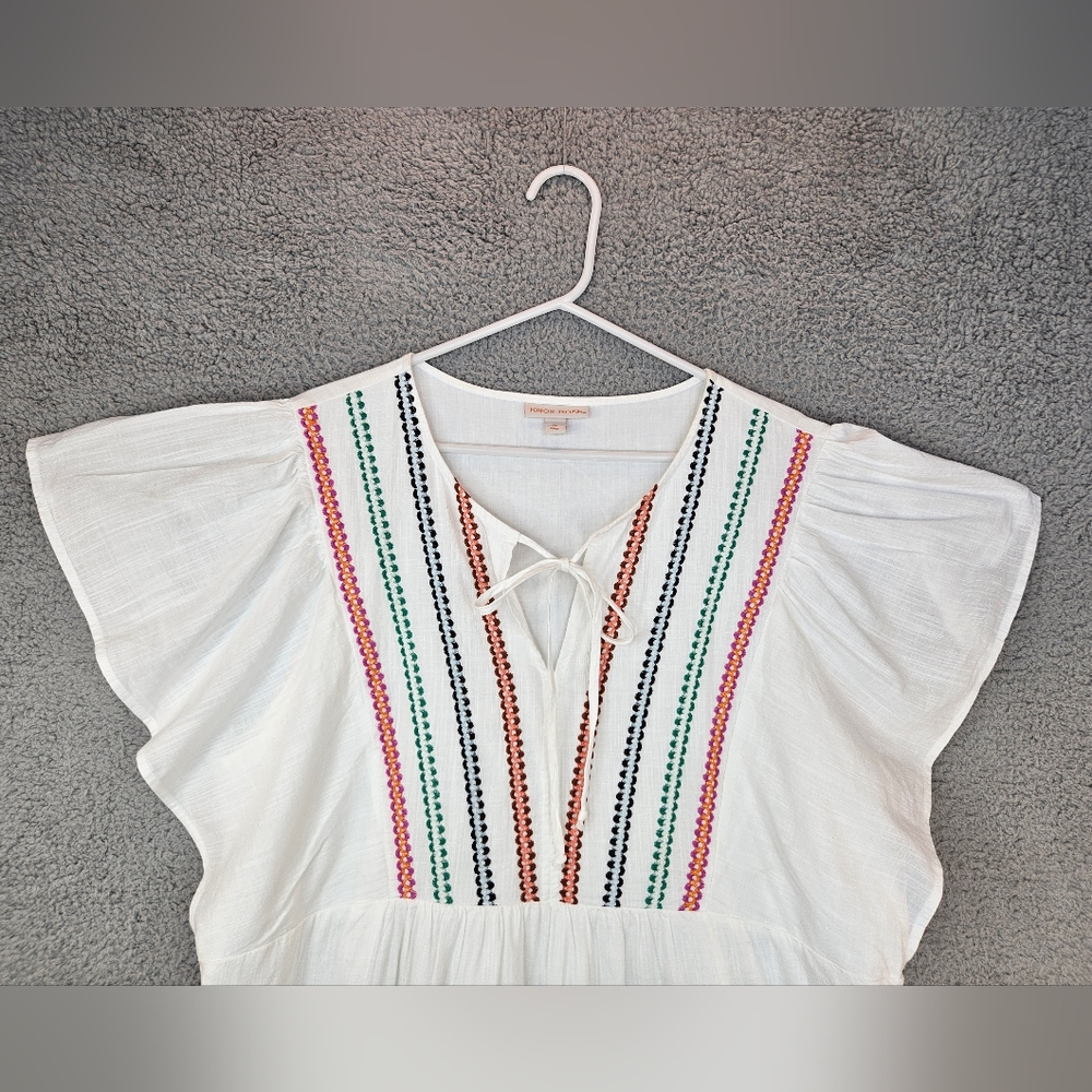 Knox Rose White Midi Dress with Multicolor Embroidery - Picture 3 of 13